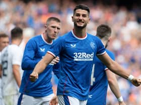 Rangers' Antonio Colak celebrates making it 3-0 during the win against Ross County.