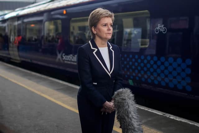 First Minister Nicola Sturgeon speaks to the media on April 1, 2022 in Glasgow. Picture: Peter Summers/Getty Images