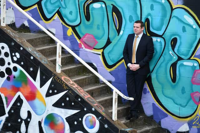 Scottish Conservative leader Douglas Ross on the election campaign trail. Picture: John Devlin