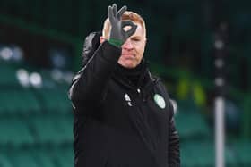 Celtic manager Neil Lennon celebrates his side going ahead in the 2-0 win over Accies. (Photo by Craig Foy / SNS Group)