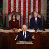 US President Joe Biden delivers the State of the Union address at the Capitol in Washington, DC (Picture: Andrew Caballero-Reynolds/AFP via Getty Images)