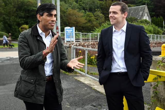 After the damage caused by Boris Johnson and Liz Truss, Rishi Sunak has restored much credibility, with a knock-on effect for Douglas Ross and the Scottish Conservatives (Picture: Andy Buchanan/AFP via Getty Images)