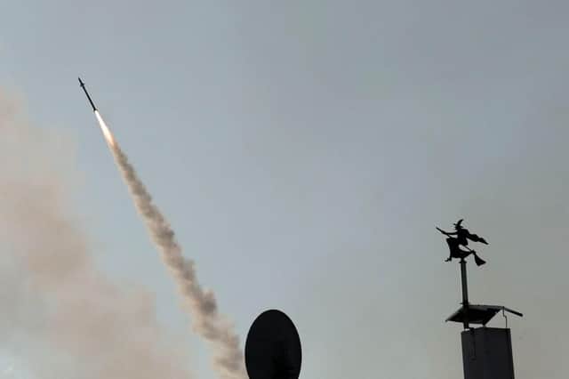 An Israeli missile is launched from the Iron Dome defence missile system to intercept a rocket attack from the Gaza Strip in the southern Israeli city of Ashkelon.