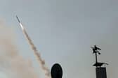 An Israeli missile is launched from the Iron Dome defence missile system to intercept a rocket attack from the Gaza Strip in the southern Israeli city of Ashkelon.