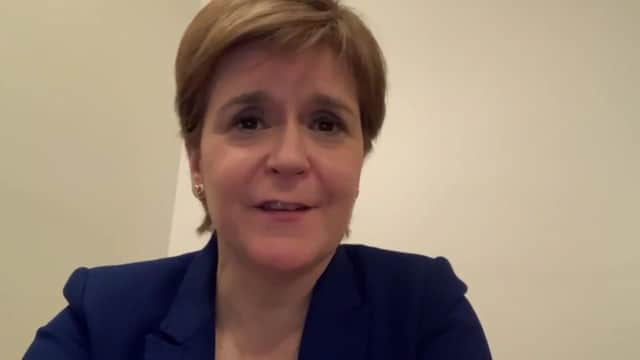 Nicola Sturgeon making her statement over SNP transphobia row.