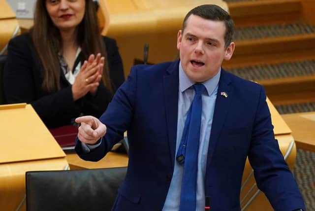 Scottish Conservative leader Douglas Ross during First Minister's Questions at the Scottish Parliament on March 24, 2022 (Picture: Andrew Milligan - Pool/Getty Images)