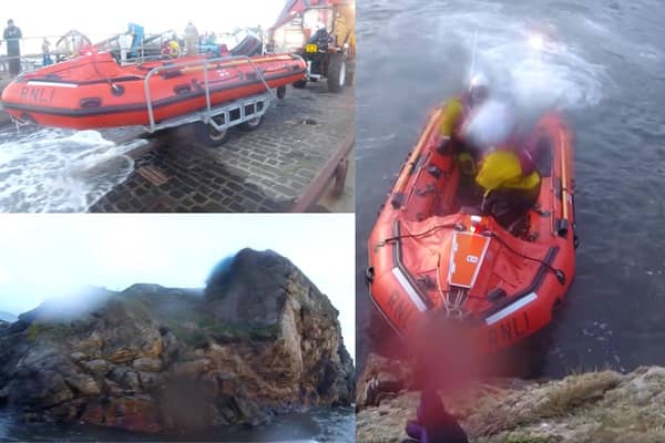 Boy rescued after becoming trapped by tide in Fife picture: RNLI