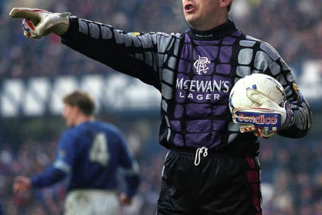 26/12/95 BELL'S PREMIER DIVISION
RANGERS V KILMARNOCK (3-0)
IBROX - GLASGOW
Rangers goalkeeper Andy Goram.