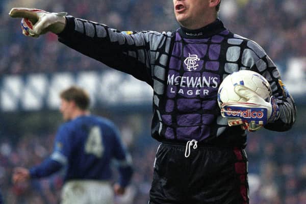 26/12/95 BELL'S PREMIER DIVISION
RANGERS V KILMARNOCK (3-0)
IBROX - GLASGOW
Rangers goalkeeper Andy Goram.