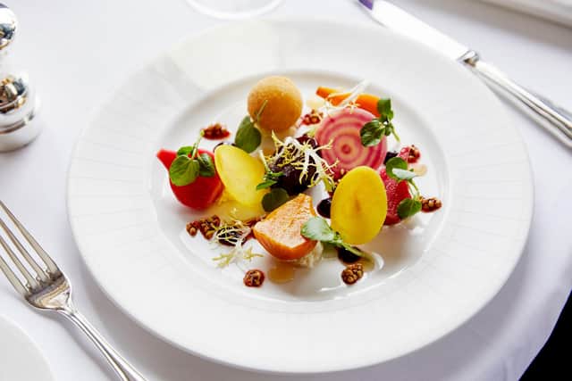 Fine dining options in The Strathearn include heritage beetroot, goats’ cheese, truffle honey and buckwheat.
