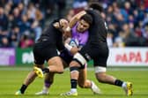 Sione Tuipulotu (centre) impressed against New Zealand. (Photo by Ross Parker / SNS Group)