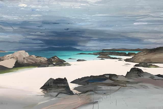 Rainclouds over Mull and Sunshine on Iona, by Chris Bushe PIC: RSW