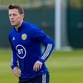 Callum McGregor during a Scotland training session at the Oriam on October 10, 2020. (Photo by Ross Parker / SNS Group)