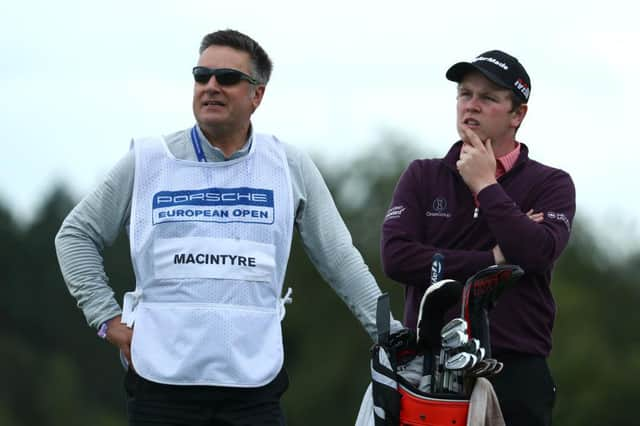 David Burns was both coach and caddie for Bob MacIntyre when he finished joint-second in the 2019 Porsche European Open at Green Eagle Golf Course in Hamburg. Picture: Matthew Lewis/Getty Images.