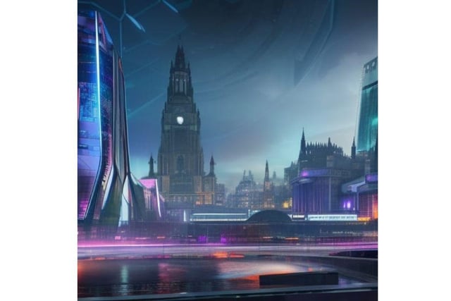 According to the NightCafe AI the City Chambers will still be towering over Glasgow's George Square in a century.