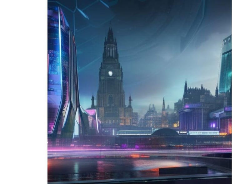 According to the NightCafe AI the City Chambers will still be towering over Glasgow's George Square in a century.