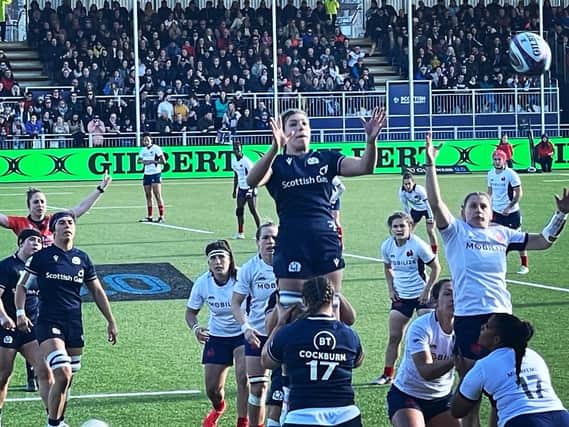 One of the thrilling moments from last weekend's Scotland-France rugby game at The Hive