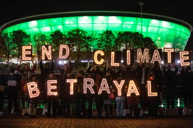 Climate Youth activists, indigenous people and parents are demonstrating in Glasgow to call on leaders to take urgent action to safeguard the planet