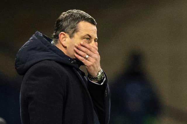 Hibs manager Jack Ross was not happy with the character shown by his players as they lost out to St Johnstone in the Betfred Cup semi-final. Photo by Craig Williamson/SNS Group