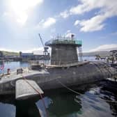 One of the UK's four nuclear warhead-carrying submarines at HM Naval Base Clyde, Faslane, west of Glasgow. Picture: James Glossop/AFP via Getty Images