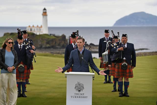 Eric Trump at the opening of Trump Turnberry's new golf course in June 2017. Picture: Jeff J Mitchell/Getty