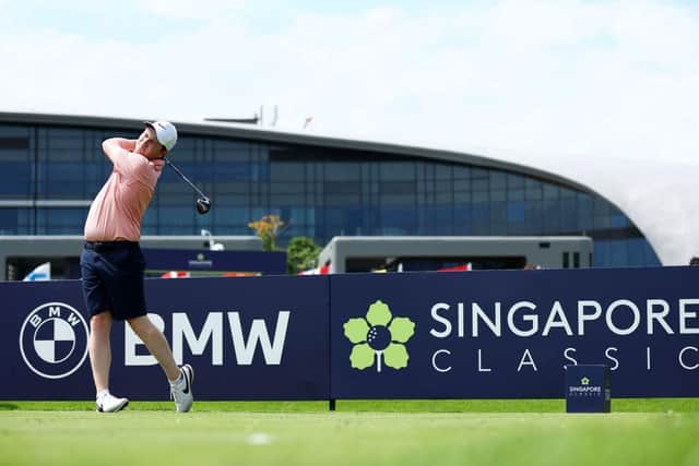 Bob MacIntyre his off from the 10th tee during the Singapore Classic Pro-Am at Laguna National Golf Resort Club. Picture: Yong Teck Lim/Getty Images.