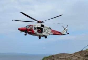 Stock image of a HM Coastguard helicopter.