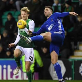 Hibs' Ewan Henderson and Cove Rangers' Morgyn Neill during the Scottish Cup Fourth Round tie that went through extra time. (Photo by Craig Foy / SNS Group)