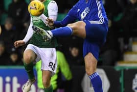 Hibs' Ewan Henderson and Cove Rangers' Morgyn Neill during the Scottish Cup Fourth Round tie that went through extra time. (Photo by Craig Foy / SNS Group)