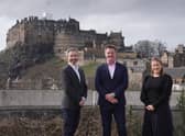 Rob Lang (Edinburgh Airport), Marshall Dallas (EICC) and Elaine Elder (National Museums of Scotland) from Convention Edinburgh's new advisory group. Picture: Stewart Attwood