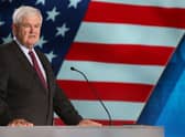 Newt Gingrich speaks at the Free Iran 2018 - the Alternative event held in Villepinte, north of Paris, in 2018. (Picture: Zakaria Abdelkafi /AFP via Getty Images)