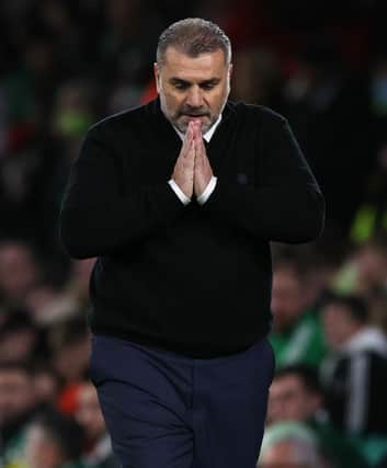 Celtic manager Ange Postecoglou during the 4-0 defeat to Bayer Leverkusen. (Photo by Craig Williamson / SNS Group)