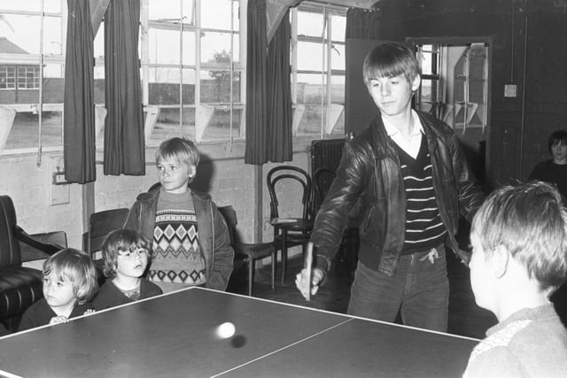 Table tennis was one of the sports youngsters at the East End Playscheme enjoyed in the huts behind the East End Community Centre.