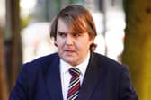 Jamie Wallis arrives at Cardiff Magistrates Court