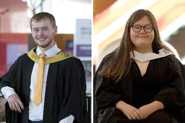Graduates Liam Davidson and Anna Keller.