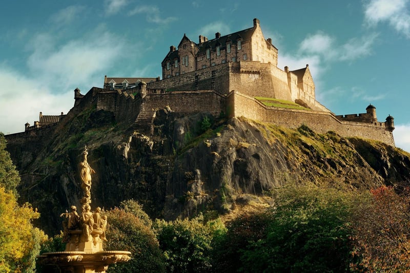 The rock that Edinburgh Castle is built upon is the plug of an extinct volcano that erupted approximately 340 million years ago, long before Scotland’s last Ice Age.