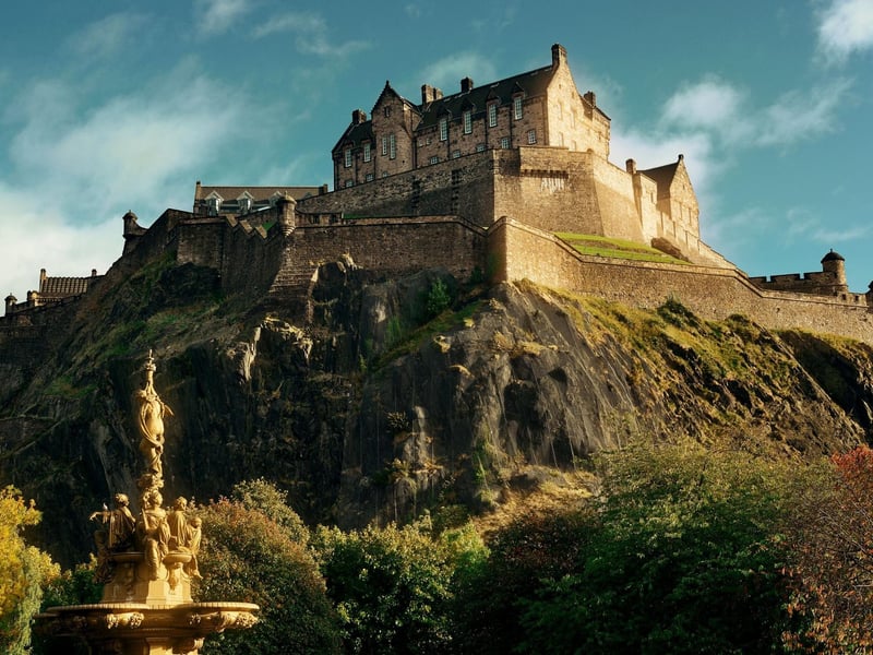 The rock that Edinburgh Castle is built upon is the plug of an extinct volcano that erupted approximately 340 million years ago, long before Scotland’s last Ice Age.