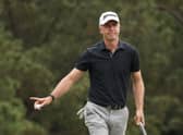 Martin Laird reacts after making a birdie on the first green during the third round of the Masters at Augusta National Golf Club. Picture: Kevin C. Cox/Getty Images.