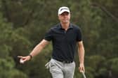 Martin Laird reacts after making a birdie on the first green during the third round of the Masters at Augusta National Golf Club. Picture: Kevin C. Cox/Getty Images.