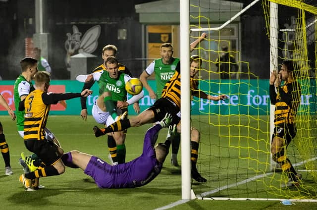 Christian Doidge netted twice for Hibs at Alloa.