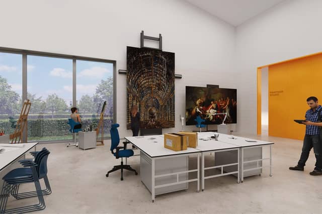An artist's impression of a painting studio at The Art Works, the new National Galleries of Scotland development proposed for Granton.