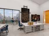 An artist's impression of a painting studio at The Art Works, the new National Galleries of Scotland development proposed for Granton.
