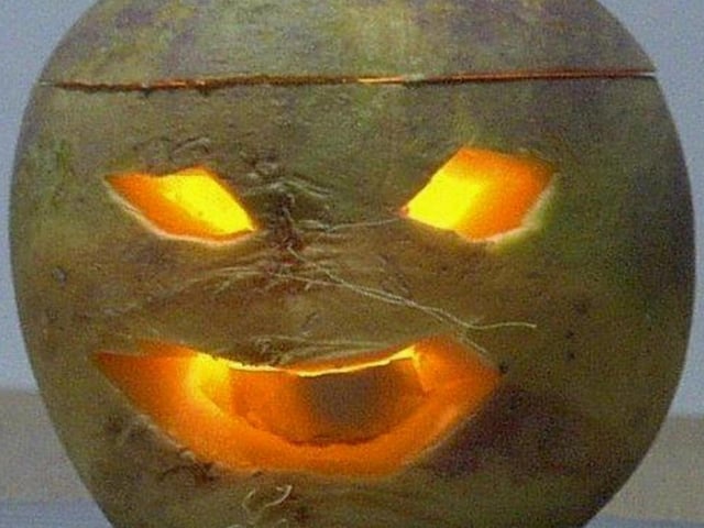 If you thought the turnips in this list looked creepy enough already then prepare to crank up that creepy dial after you've placed your candle inside it, the flickering light is the perfect finishing touch on your carved monstrosity.