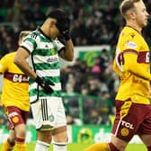 Luis Palma became the third Celtic player to miss a penalty this season in the 1-1 draw with Motherwell. (Photo by Craig Foy / SNS Group)