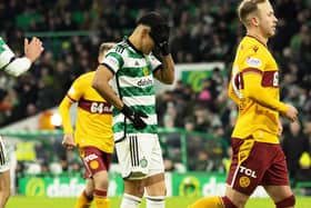 Luis Palma became the third Celtic player to miss a penalty this season in the 1-1 draw with Motherwell. (Photo by Craig Foy / SNS Group)