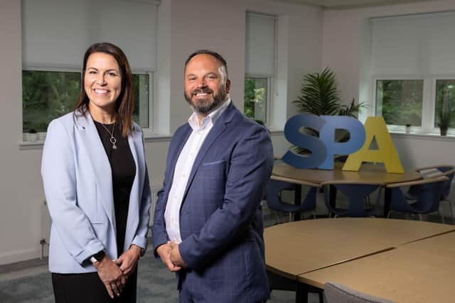 L-R, Lesley Peaty (SPA) and Steve Hardy (Sidey)