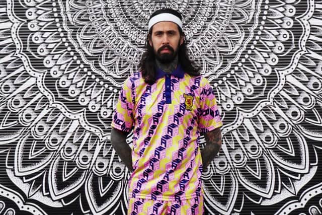 Abandon Ship owner Rich Davies models the away kit