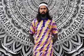 Abandon Ship owner Rich Davies models the away kit