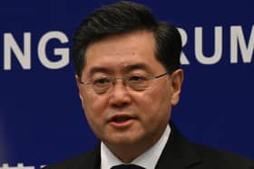 China's Foreign Minister Qin Gang speaks at the Lanting Forum at the Foreign Ministry in Beijing on Tuesday.
