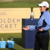 Catriona Matthew speaks at the Golden Ticket Masterclass prior to the AIG Women's Open at Carnoustie Golf Links. Picture: Warren Little/R&A/R&A via Getty Images.